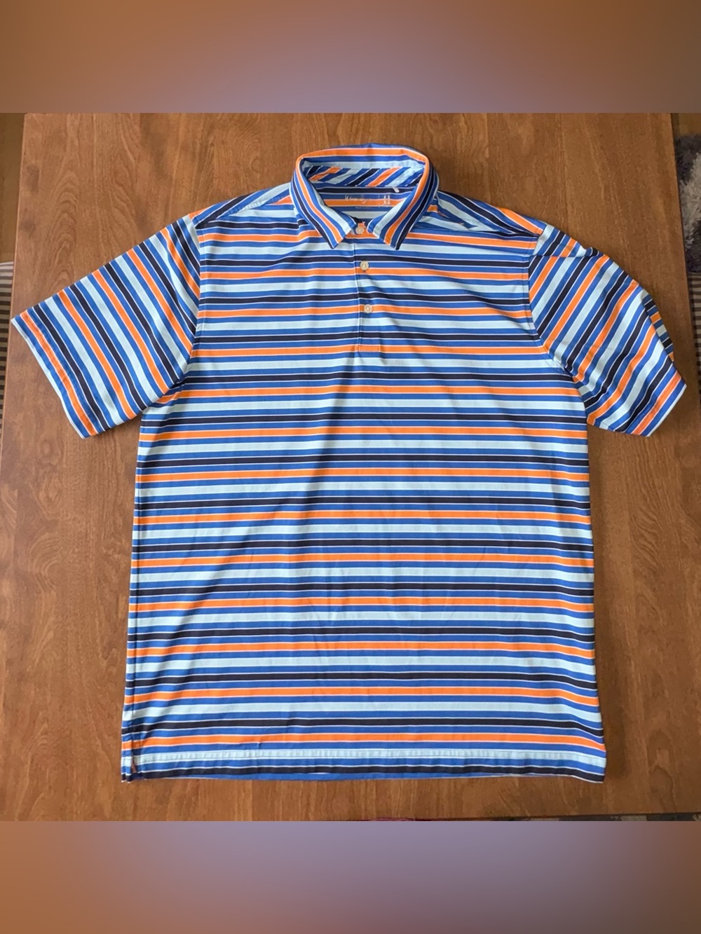 Walter Hagen Blue & Orange Striped Polo
